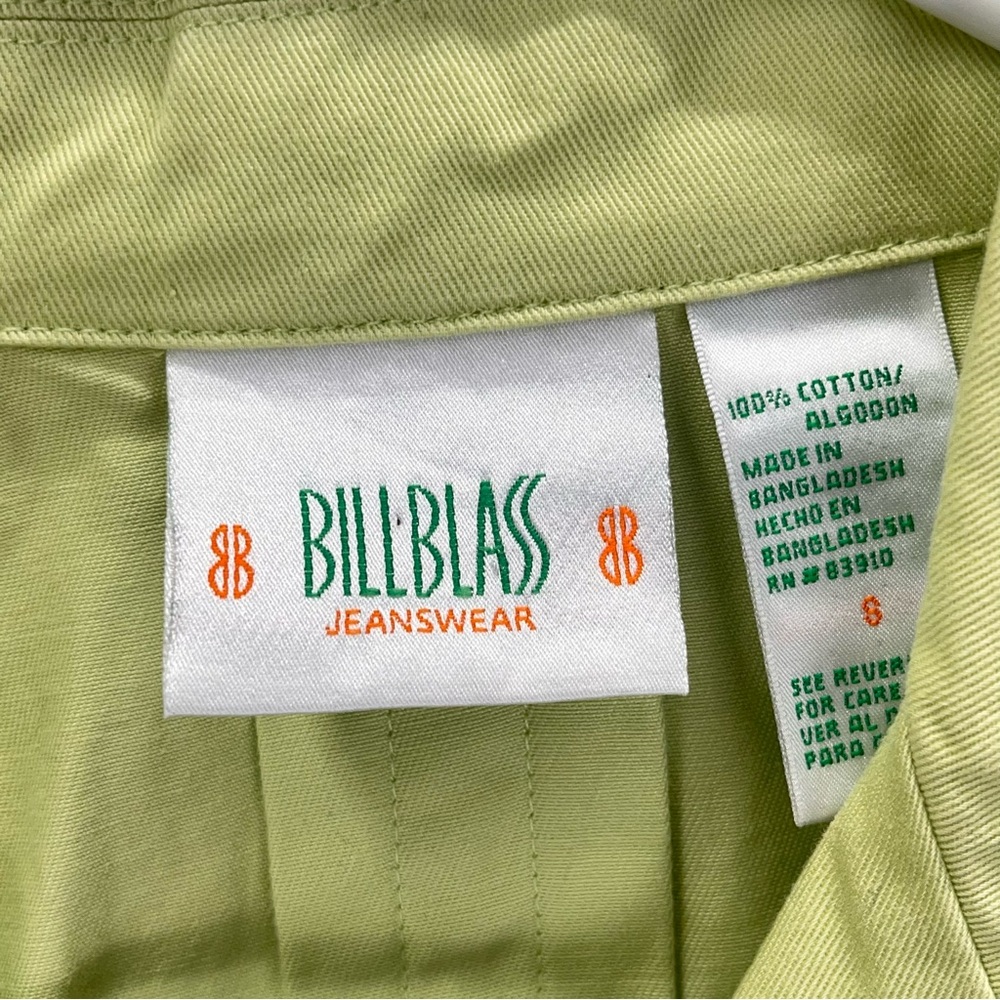 90s Y2K jacket 100% cotton lime green button down notch spring summer NWT flawed - Picture 12 of 16